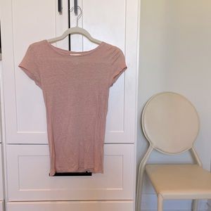 Light pink linen tee shirt - sz XS